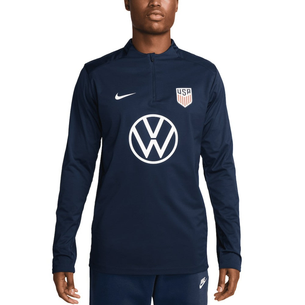 USMNT 2024 Strike Drill Performance Quarter-Zip Pullover Top - Nike Navy