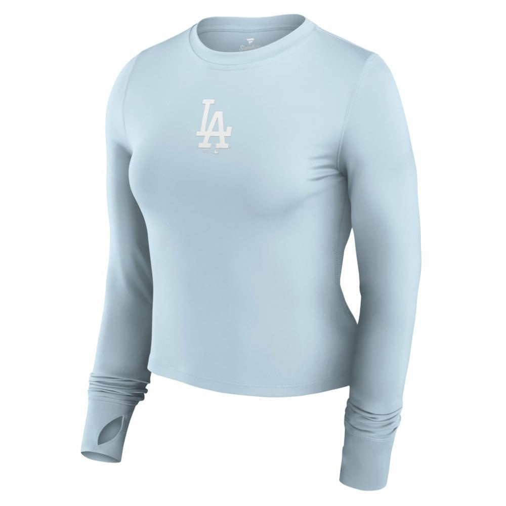 MLB Los Angeles Dodgers Fanatics Women's Studio Fitted Long Sleeve Gym Top