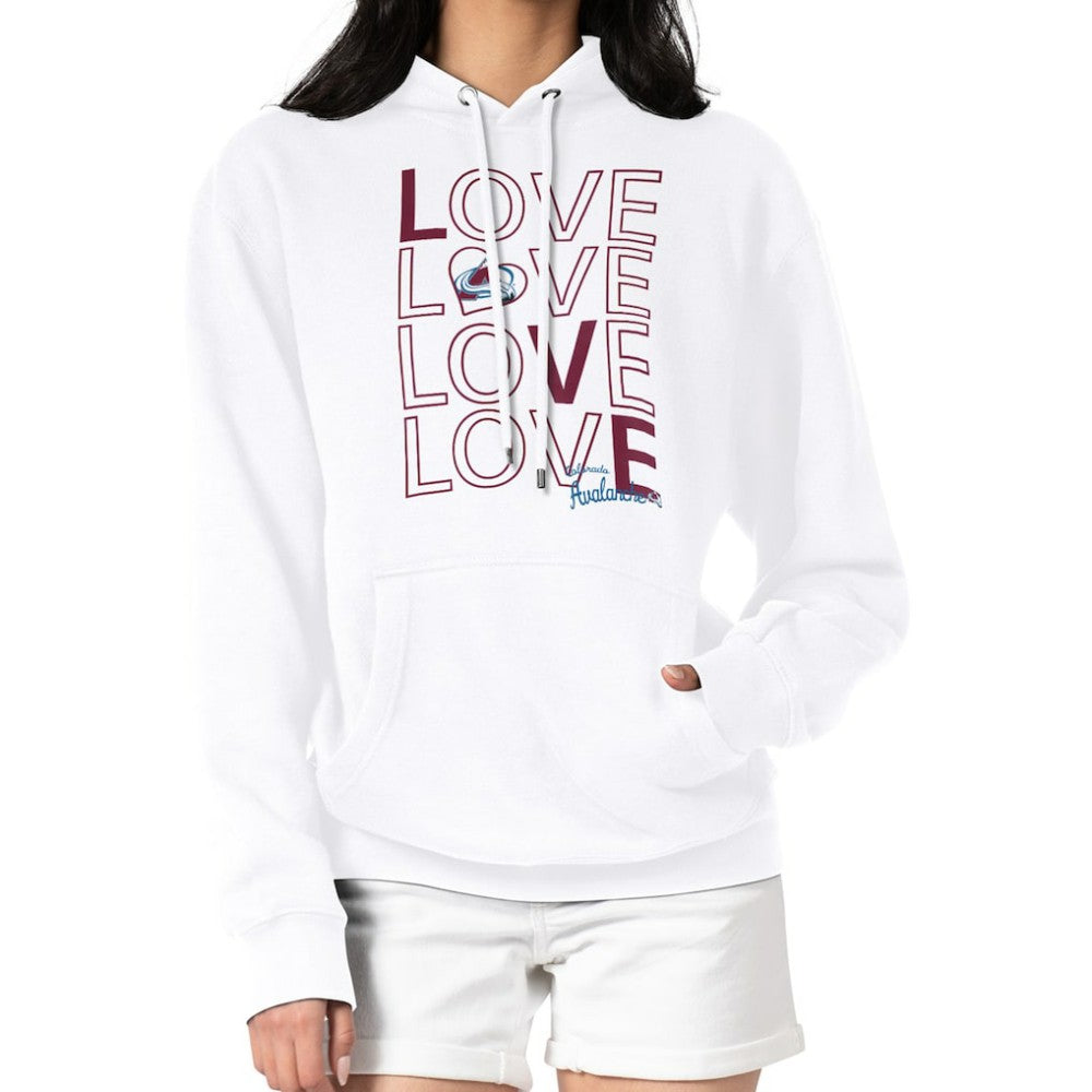 NHL White Colorado Avalanche G-III 4Her by Carl Banks Women's Hockey Love Fleece Pullover Hoodie