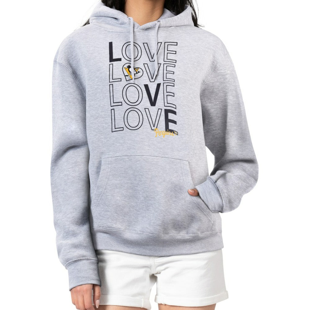 NHL Gray Pittsburgh Penguins G-III 4Her by Carl Banks Women's Hockey Love Fleece Pullover Hoodie