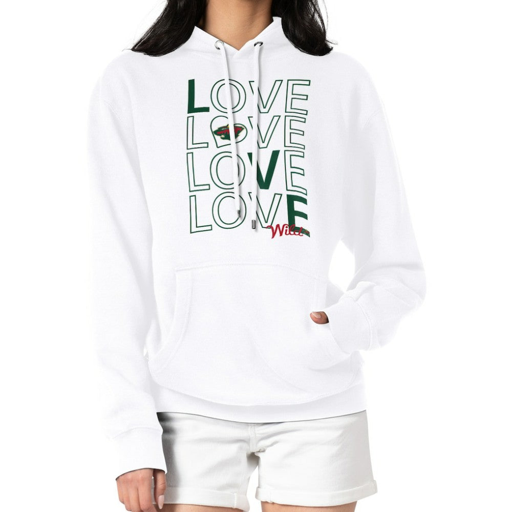 NHL White Minnesota Wild G-III 4Her by Carl Banks Women's Hockey Love Fleece Pullover Hoodie