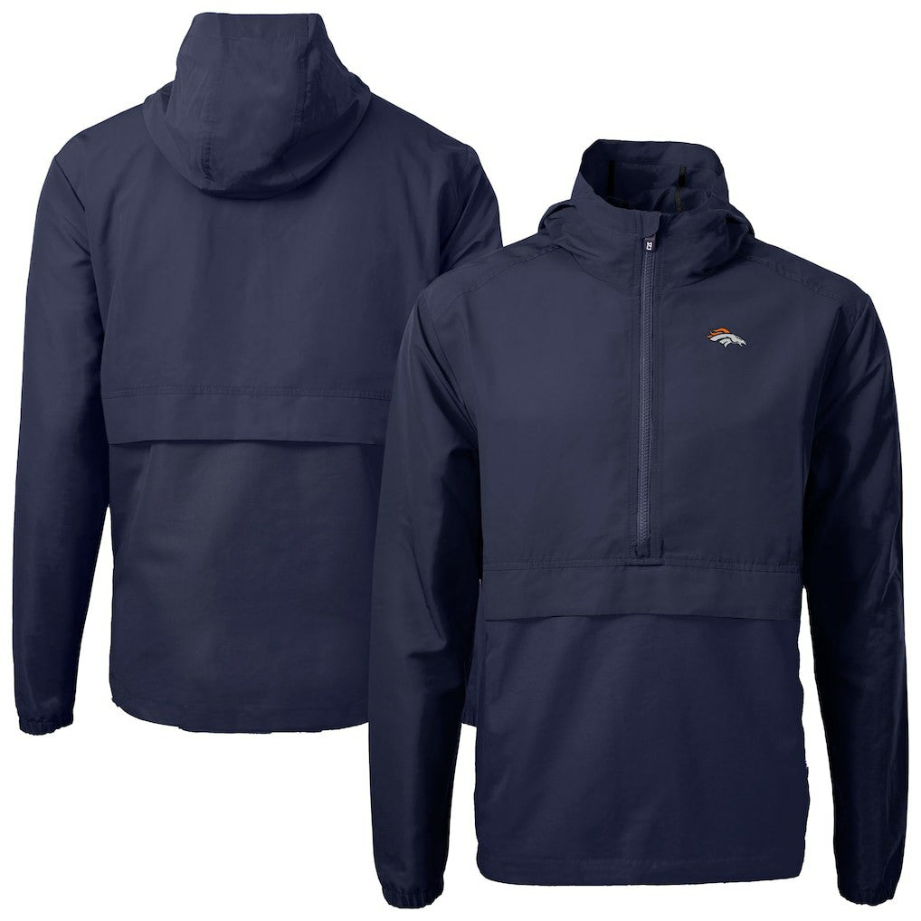 Cutter & Buck Charter Eco Recycled Anorak Half-Zip Jacket - Denver Broncos