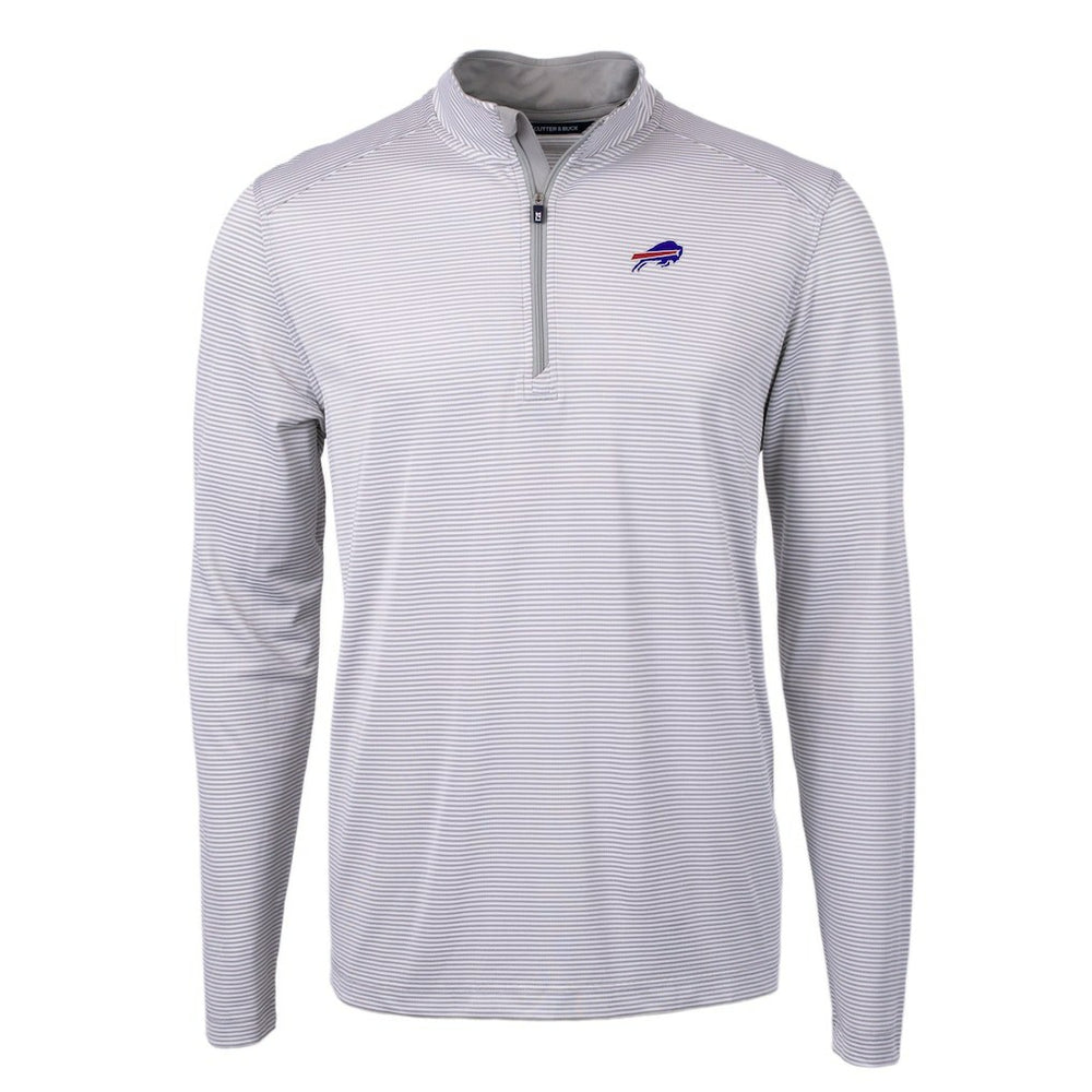 Cutter & Buck Virtue Eco Pique Micro Stripe Recycled Quarter-Zip Pullover Top - Buffalo Bills
