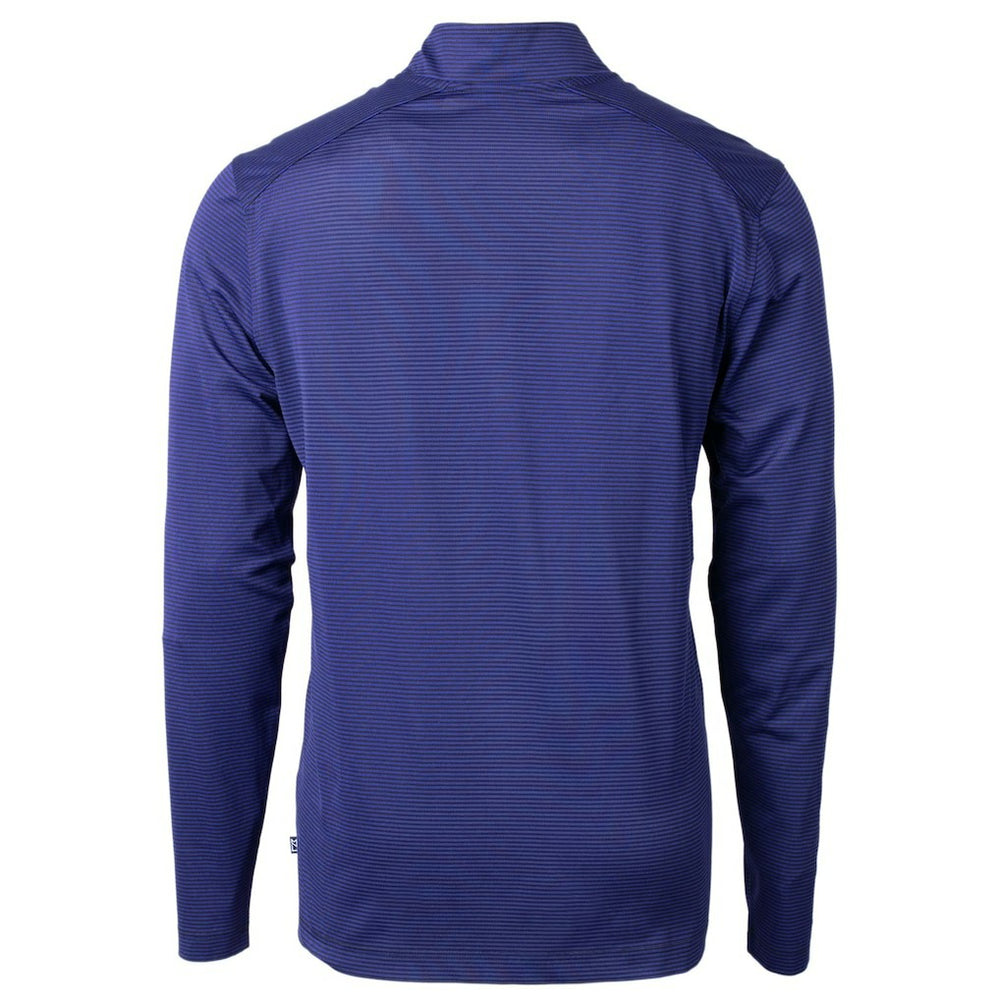 Cutter & Buck Virtue Eco Pique Micro Stripe Recycled Quarter-Zip Pullover Top - Buffalo Bills