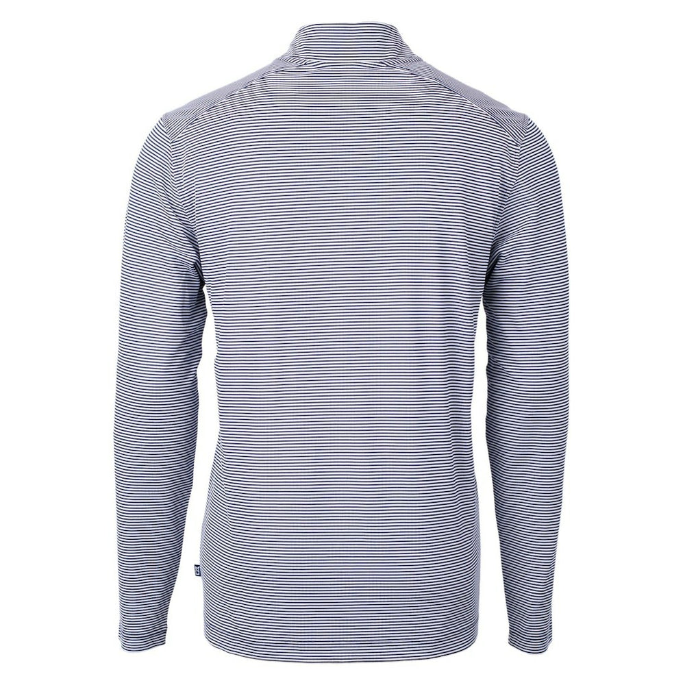 Cutter & Buck Virtue Eco Pique Micro Stripe Recycled Quarter-Zip Pullover Top - Buffalo Bills