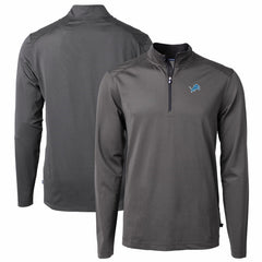 Cutter & Buck Virtue Eco Pique Micro Stripe Recycled Quarter-Zip Pullover Top - Detroit Lions
