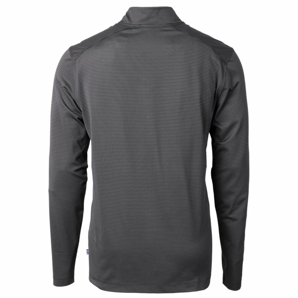 Cutter & Buck Virtue Eco Pique Micro Stripe Recycled Quarter-Zip Pullover Top - Detroit Lions