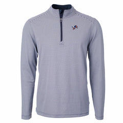 Cutter & Buck Virtue Eco Pique Micro Stripe Recycled Quarter-Zip Pullover Top - Detroit Lions