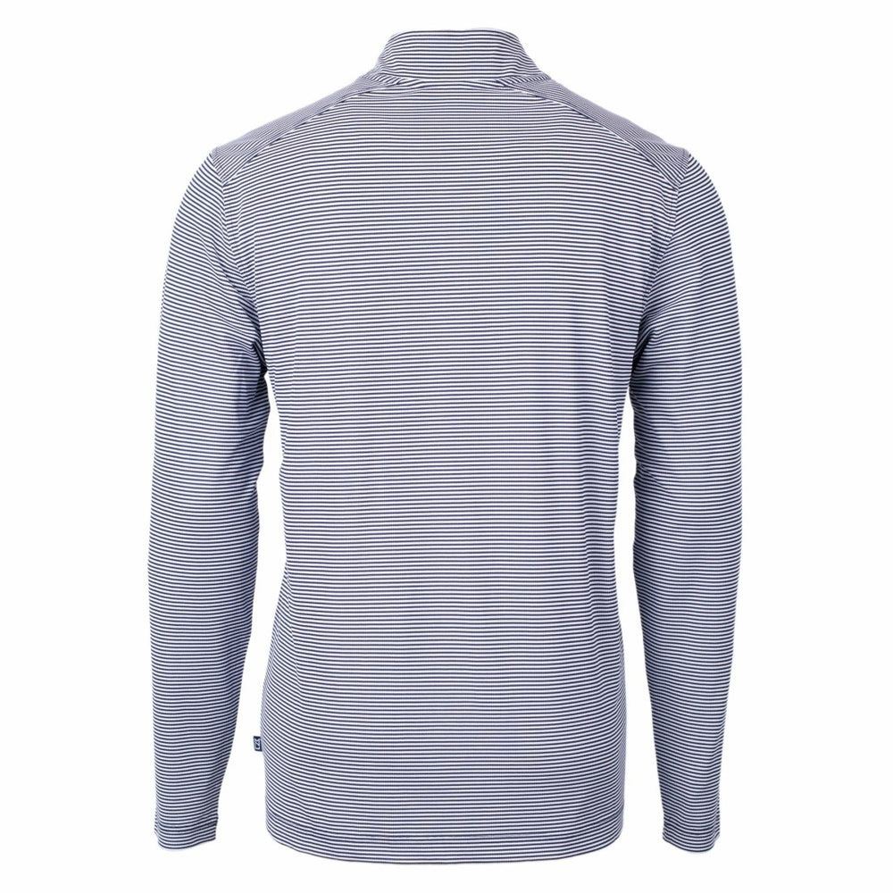 Cutter & Buck Virtue Eco Pique Micro Stripe Recycled Quarter-Zip Pullover Top - Detroit Lions