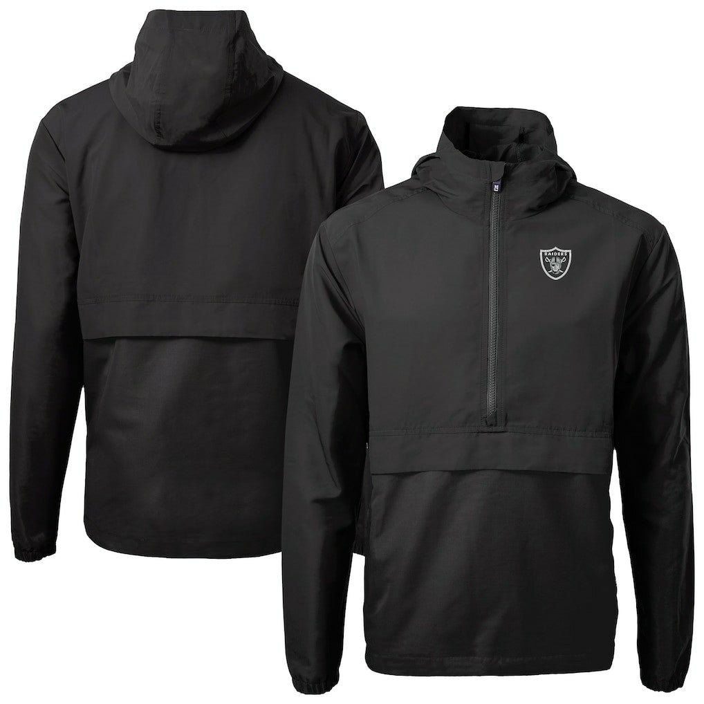 Cutter & Buck Charter Eco Recycled Anorak Half-Zip Jacket - Las Vegas Raiders