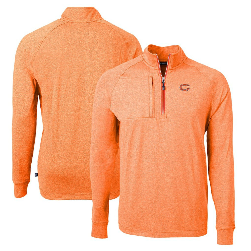 Cutter & Buck Adapt Eco Knit Quarter-Zip Pullover Top - Chicago Bears