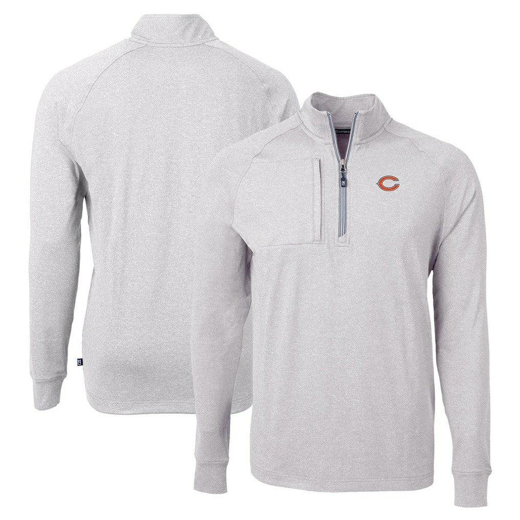 Cutter & Buck Adapt Eco Knit Quarter-Zip Pullover Top - Chicago Bears