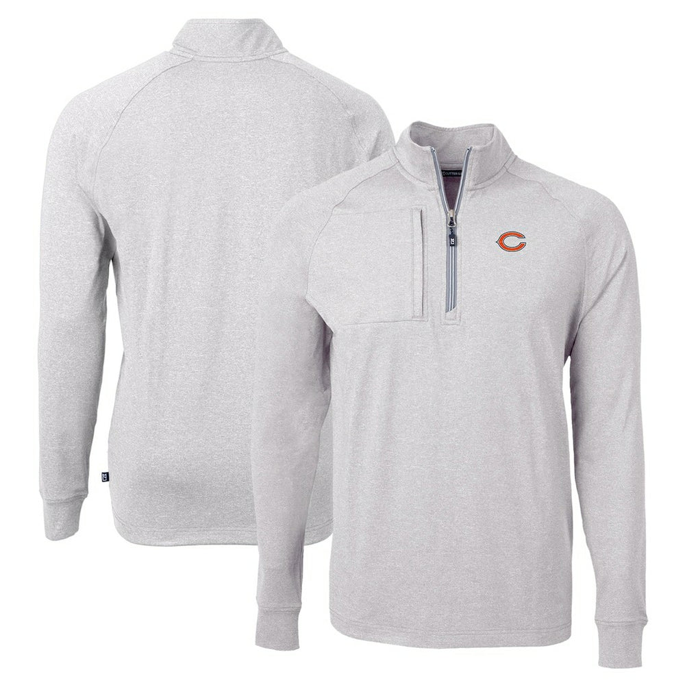 Cutter & Buck Adapt Eco Knit Quarter-Zip Pullover Top - Chicago Bears