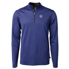 Cutter & Buck Virtue Eco Pique Micro Stripe Recycled Quarter-Zip Pullover Top - Indianapolis Colts