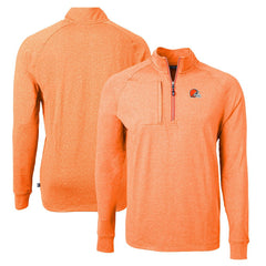 Cutter & Buck Adapt Eco Knit Quarter-Zip Pullover Top - Cleveland Browns
