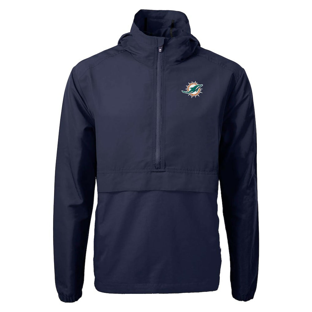 Cutter & Buck Charter Eco Recycled Anorak Half-Zip Jacket - Miami Dolphins