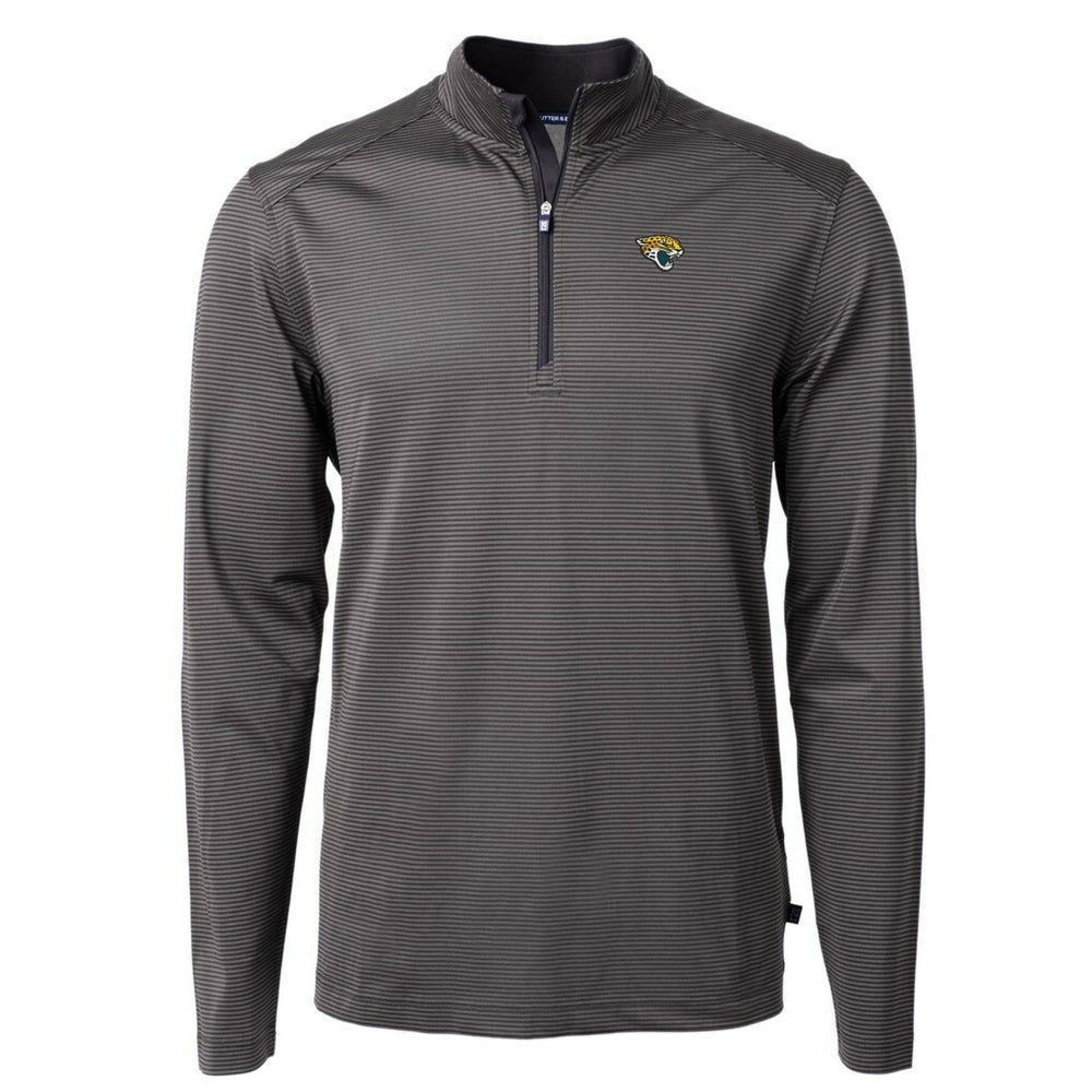 Cutter & Buck Virtue Eco Pique Micro Stripe Recycled Quarter-Zip Pullover Top - Jacksonville Jaguars