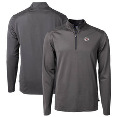 Cutter & Buck Virtue Eco Pique Micro Stripe Recycled Quarter-Zip Pullover Top - Kansas City Chiefs