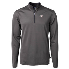 Cutter & Buck Virtue Eco Pique Micro Stripe Recycled Quarter-Zip Pullover Top - Kansas City Chiefs