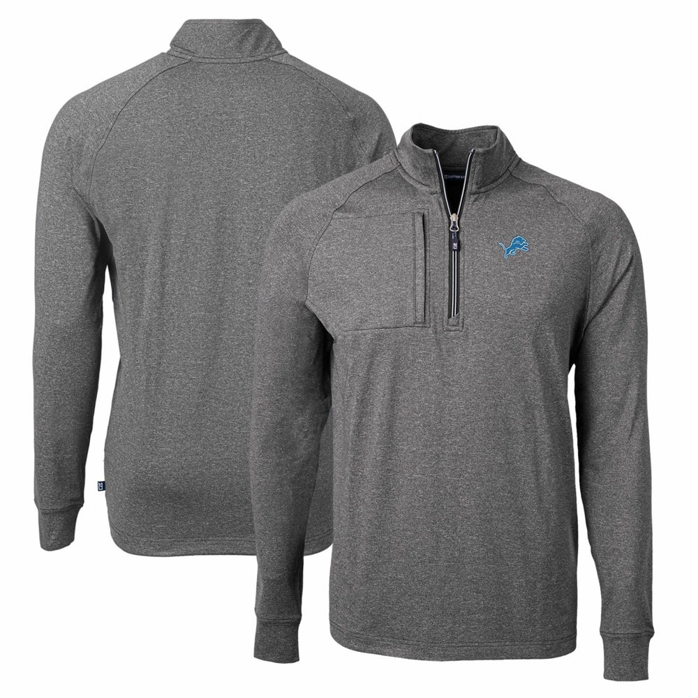 Cutter & Buck Adapt Eco Knit Quarter-Zip Pullover Top - Detroit Lions