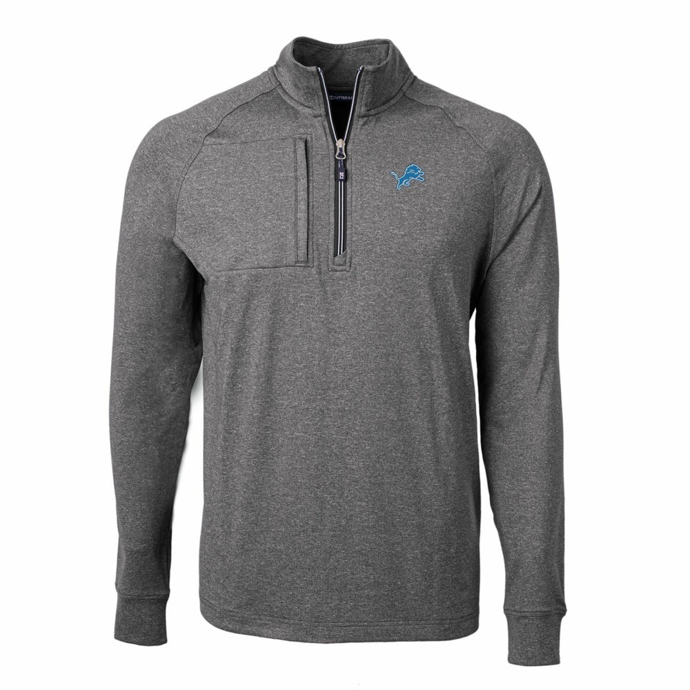 Cutter & Buck Adapt Eco Knit Quarter-Zip Pullover Top - Detroit Lions