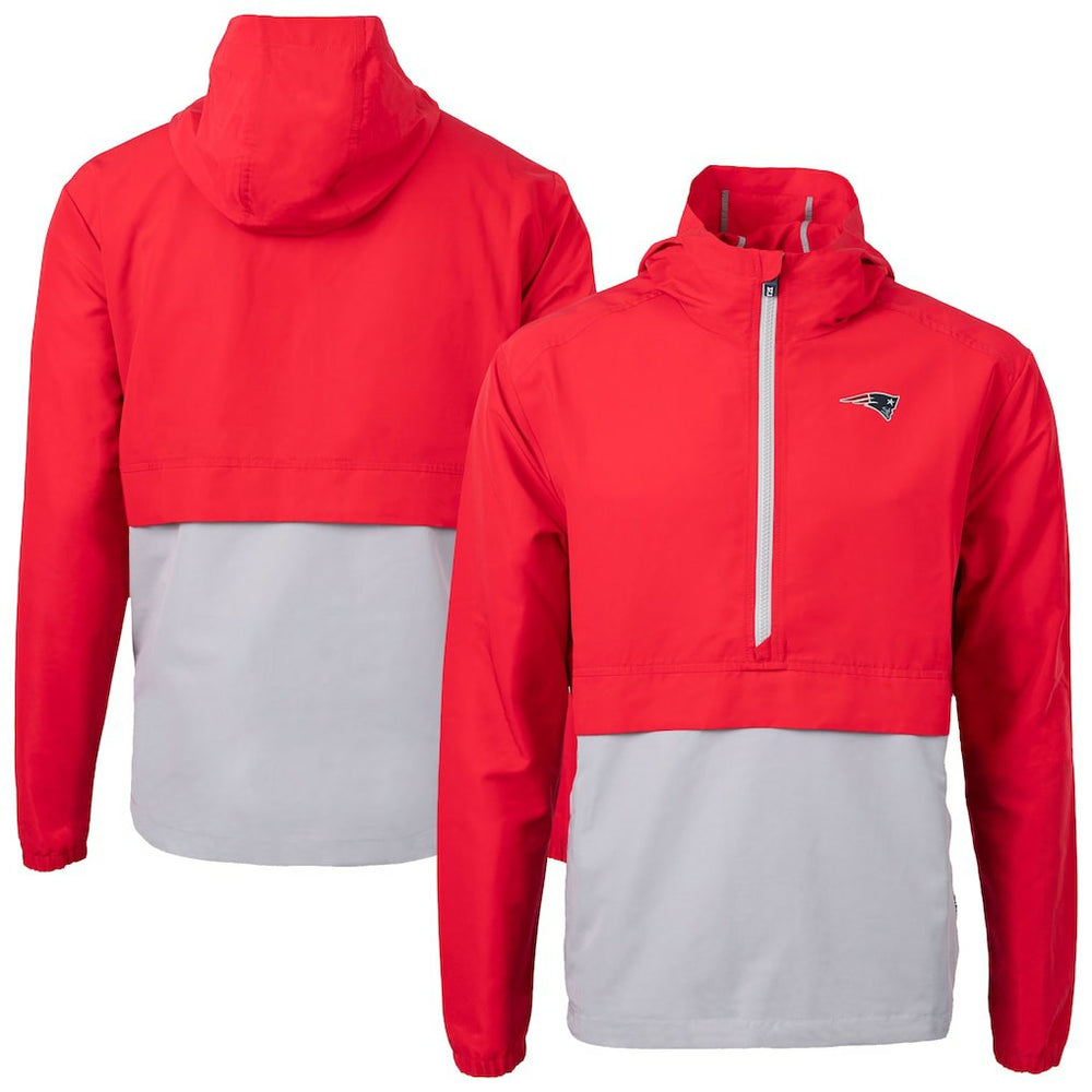 Cutter & Buck Charter Eco Recycled Anorak Half-Zip Jacket - New England Patriots