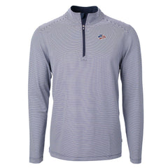 Cutter & Buck Virtue Eco Pique Micro Stripe Recycled Quarter-Zip Pullover Top - Kansas City Chiefs