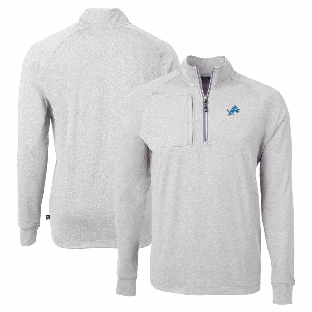 Cutter & Buck Adapt Eco Knit Quarter-Zip Pullover Top - Detroit Lions