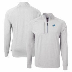 Cutter & Buck Adapt Eco Knit Quarter-Zip Pullover Top - Detroit Lions