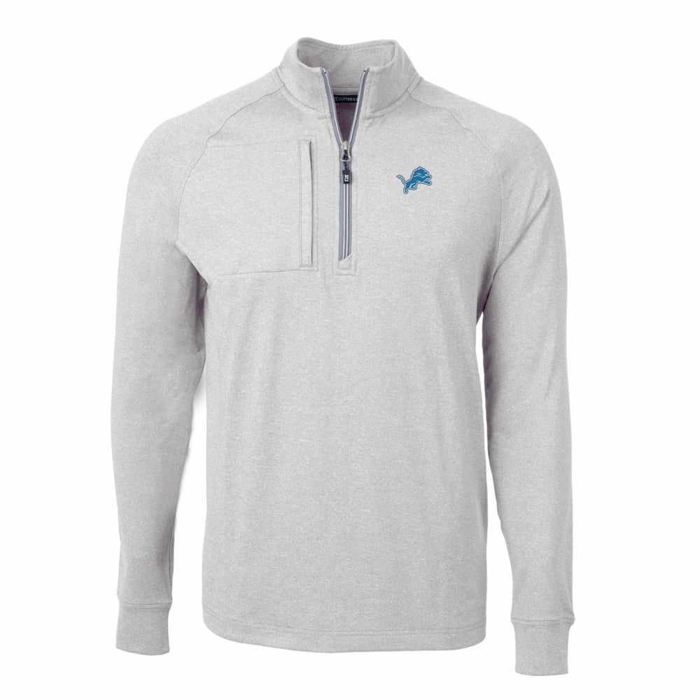 Cutter & Buck Adapt Eco Knit Quarter-Zip Pullover Top - Detroit Lions