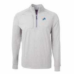 Cutter & Buck Adapt Eco Knit Quarter-Zip Pullover Top - Detroit Lions