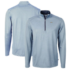 Cutter & Buck Virtue Eco Pique Micro Stripe Recycled Quarter-Zip Pullover Top - Los Angeles Chargers