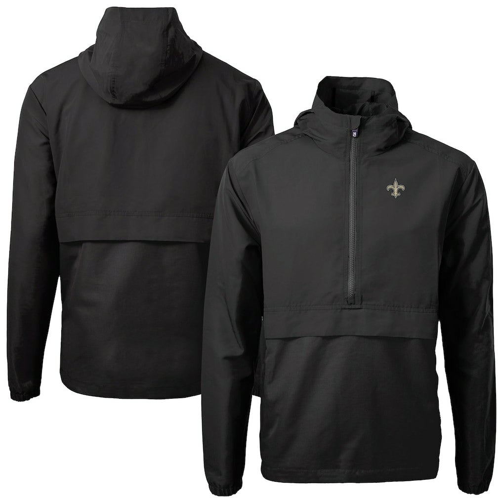 Cutter & Buck Charter Eco Recycled Anorak Half-Zip Jacket - New Orleans Saints