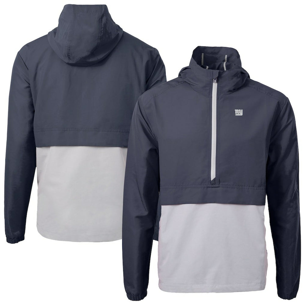 Cutter & Buck Charter Eco Recycled Anorak Half-Zip Jacket - New York Giants