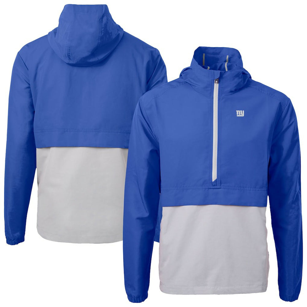 Cutter & Buck Charter Eco Recycled Anorak Half-Zip Jacket - New York Giants