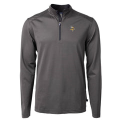 Cutter & Buck Virtue Eco Pique Micro Stripe Recycled Quarter-Zip Pullover Top - Minnesota Vikings