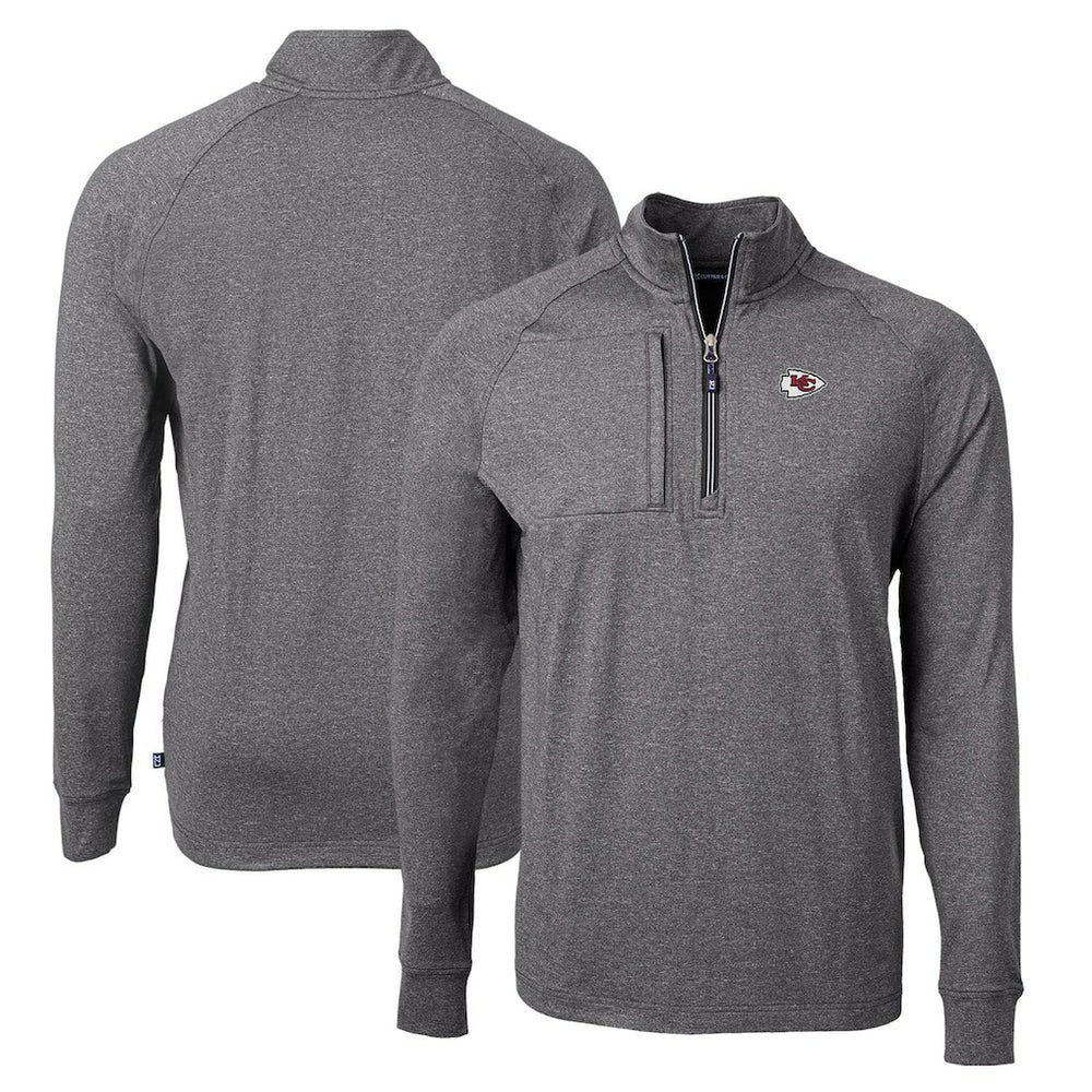 Cutter & Buck Adapt Eco Knit Quarter-Zip Pullover Top - Kansas City Chiefs