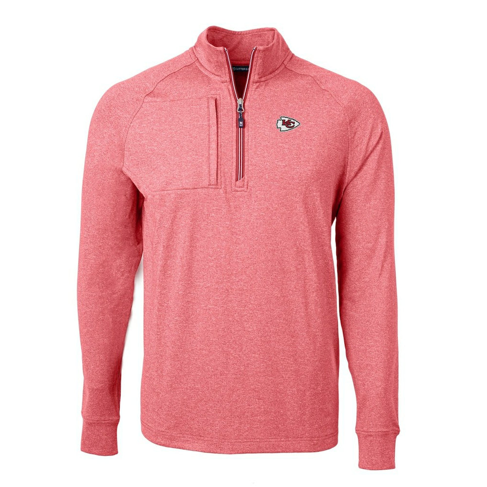 Cutter & Buck Adapt Eco Knit Quarter-Zip Pullover Top - Kansas City Chiefs