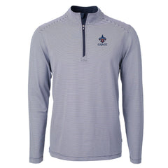 Cutter & Buck Virtue Eco Pique Micro Stripe Recycled Quarter-Zip Pullover Top - New Orleans Saints