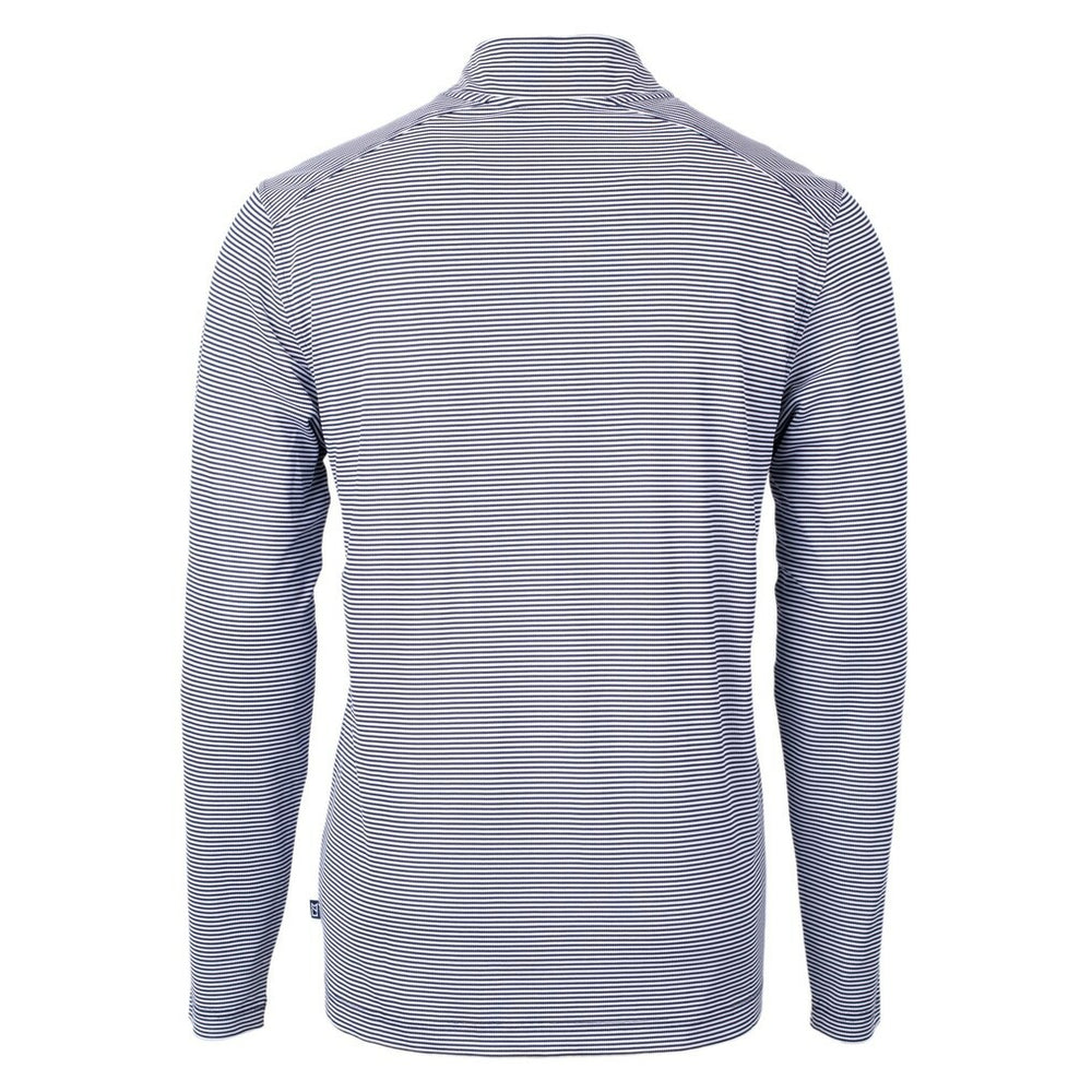 Cutter & Buck Virtue Eco Pique Micro Stripe Recycled Quarter-Zip Pullover Top - New Orleans Saints