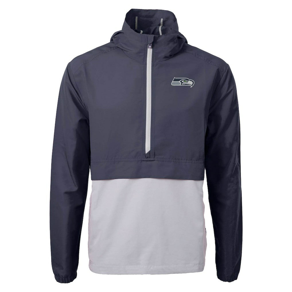 Cutter & Buck Charter Eco Recycled Anorak Half-Zip Jacket - Seattle Seahawks