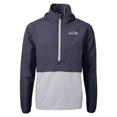 Cutter & Buck Charter Eco Recycled Anorak Half-Zip Jacket - Seattle Seahawks