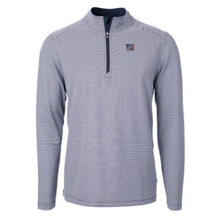 Cutter & Buck Virtue Eco Pique Micro Stripe Recycled Quarter-Zip Pullover Top - New York Giants