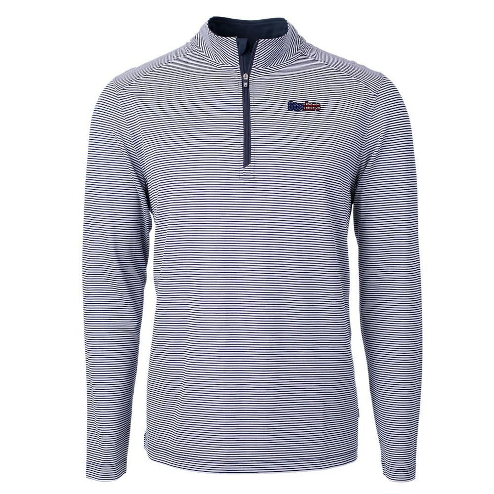 Cutter & Buck Virtue Eco Pique Micro Stripe Recycled Quarter-Zip Pullover Top - Pittsburgh Steelers
