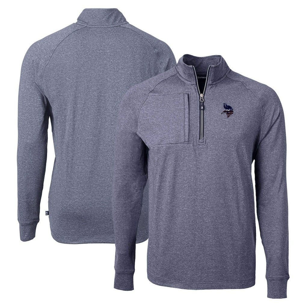 Cutter & Buck Adapt Eco Knit Quarter-Zip Pullover Top - Minnesota Vikings