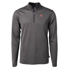 Cutter & Buck Virtue Eco Pique Micro Stripe Recycled Quarter-Zip Pullover Top - San Francisco 49ers