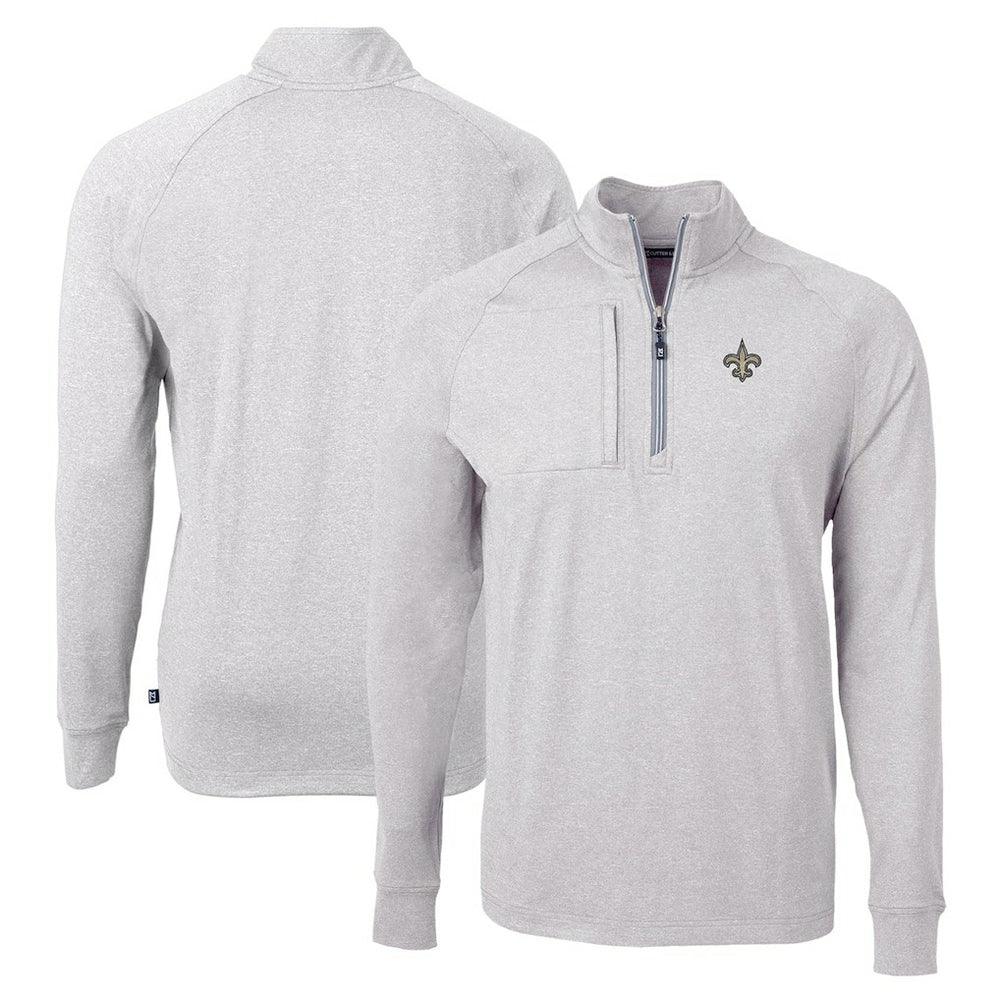 Cutter & Buck Adapt Eco Knit Quarter-Zip Pullover Top - New Orleans Saints