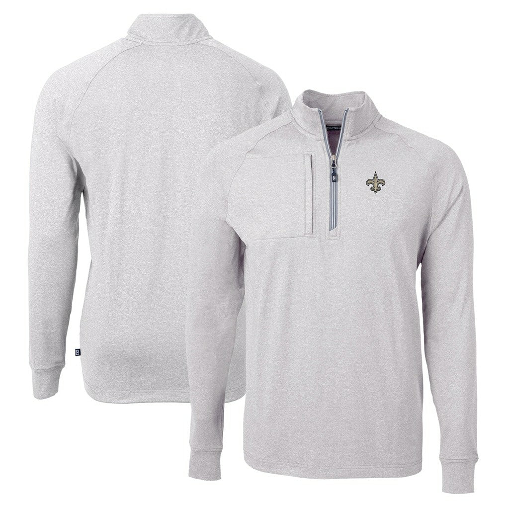Cutter & Buck Adapt Eco Knit Quarter-Zip Pullover Top - New Orleans Saints