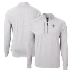 Cutter & Buck Adapt Eco Knit Quarter-Zip Pullover Top - New Orleans Saints