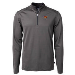 Cutter & Buck Virtue Eco Pique Micro Stripe Recycled Quarter-Zip Pullover Top - Washington Commanders